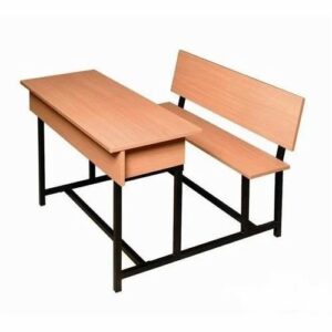 Wooden School Bench Desk (2 Seater)